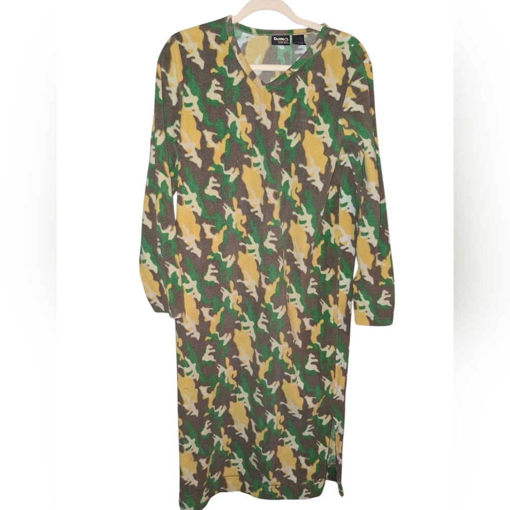 Guide Series S Nightgown Fleece Camouflage Army Warm Soft Pullover Pajamas Woman